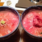 くまげら - 和牛ローストビーフ丼 右は肉増し【Sep.2022】