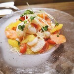 創作イタリアン Gemelli - 北海道産ホタテとスモークサーモン、オレンジの冷製カッペリーニ