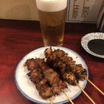 萬太郎 - 樽生ホッピー、串焼き