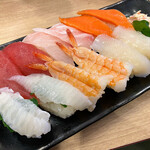 Kappa sushi - にぎり人気ネタずくし12貫 550円