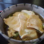 そば処　一松 - スライスした鶏肉