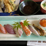 鮨政 - 寿司ランチ(選べるおかず)＝1480円
            ※天ぷらを選ぶ