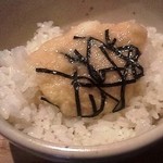 農業高校レストラン - 麦飯にとろろをのせて、麦とろごはんに。