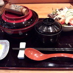Jidori Ryouri Ajisenryou - 究極の親子丼（６８０円）にミニサラダ（１００円）を付けてみたぁ(^O^)