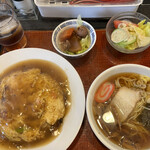 味蘭 - 天津飯ラーメンセット　1030円