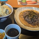 和食さと - 昼特天丼(878円)+大盛(110円)