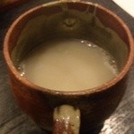 手挽きそば 一心 - そば湯、とろみがあります。