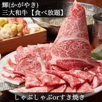 Teru｜2H all-you-can-eat] shabu shabu or Sukiyaki｜Japan’s three major wagyu beef comparison◆Matsusaka beef, Kobe beef, Omi beef◆& others