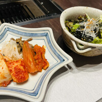 焼肉 きたん 法善寺 - 前菜　♢旬菜キムチ　♢自家製ナムル
                    サラダ　♢チョレギサラダ