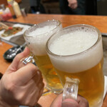 福太郎 - 生で乾杯！お好み焼きにビールって最高！