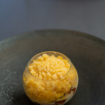 プレゼンテ スギ - 2022.11 カキ氷（丸ごと凍らせて砕いた柿、焙じ茶シロップ、焙じ茶ゼリー）