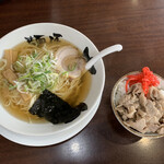 麺匠 大黒 - 中華そば 600円 豚バラ丼（小）サービス^ ^