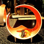 別邸 山風木 - 酢の物(春ｷｬﾍﾞﾂと湯葉の養老蒸、ほたる烏賊、ｽﾓｰｸ帆立の山葵酢)@山風木　器が素敵です