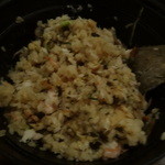 ぼうの - 鉄鍋ご飯をかき混ぜて