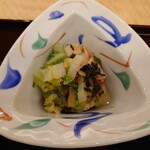 びすとろ菜 - 桜海老とわわ菜の煮浸し　厚揚　もみ海苔