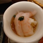 びすとろ菜 - 甘海老と長芋の叩き　菊菜　べっ甲あん　一味