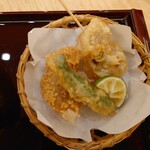 びすとろ菜 - 　糸より玄米揚げ　ちい茸　獅子唐　スダチ