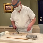 鮨 もりなり - アジ皮引き