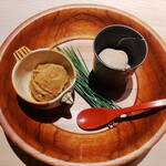 うち山 - 黒糖シャーベット　豆乳よせ