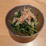 手打ち蕎麦 欅 - 「芹と根三つ葉のお浸し」