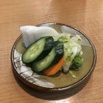 天ぷら 大樹 - 何気にこのお新香が美味しいんですよね。