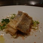 Samwells - 太刀魚のソテーパン粉載せ、きのこソースアップ