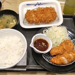 松屋 - 味噌ささみかつ定食(ライス特盛)+単品ロースカツ