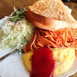 カフェドムッシュ - サラダ・スパ・ハム・オムレツ