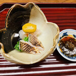 宮坂 - 強肴: カマスと伊勢海老とその肝ソース