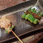 Kushidori - アスパラ豚巻きと炭焼きオクラ