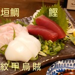 飲んべぇ食堂 らくだ屋 - お刺身盛合せハーフサイズ