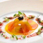 メインダイニング - 【公式HP】川奈ディナー：パプリカのベールで包まれた海の幸　フルーツトマトのクーリ