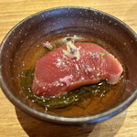 天ぷら たけうち - 長崎の本鰹の藁焼きともずく