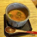 天ぷら たけうち - 生と半熟いくらの茶碗蒸し