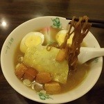 一寸法師 - コーヒーラーメン（小）箸上げ