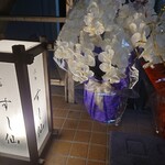 渋谷 すし仙 - 玄関先に胡蝶蘭
