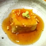 神保町 傳 - 空豆の揚げ豆腐