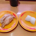 Sushiro - 塩だれ豚カルビ&イカ(シャリハーフ)