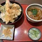 サガミ - 大海老と牡蠣 天丼と麺