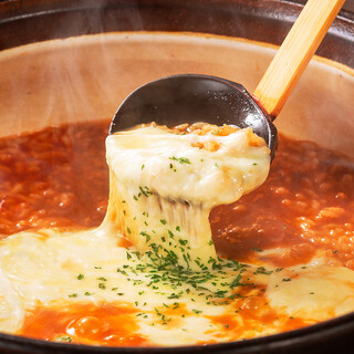 The staff will make the cheese risotto to finish the meal!