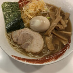 桜木 - 煮干味玉ラーメン　大盛り　ネギトッピング