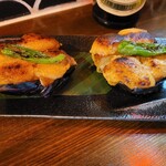 酒場かんかん - 秋のお勧めメニュー、丸ナスの田楽。ナスも大きくて美味しい！！