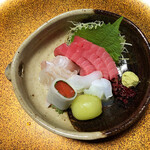 長島 - 3. 中とろ イカ 平目 サーモン蓮根巻 マスカット