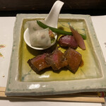 山みず木 - 肥後牛ステーキと春巻きサラダ