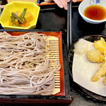 Yume an - クルミ蕎麦と白神あわび茸の秋天ぷら御膳1,309円
