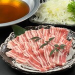shabu shabu with fresh pork and onions from Awaji