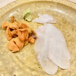 うを徳 - 淡路島産 星鰈＆　函館産 小川 馬糞海胆