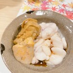 うを徳 - 余市産　あん肝、羅臼産　真鱈の雲子