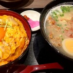 鶏の店 膳 - 月見親子丼+鶏そば（並）