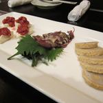 アジト - 唐子レンコン、蛍烏賊酢味噌和え、　　チャンジャカマンベールチーズ